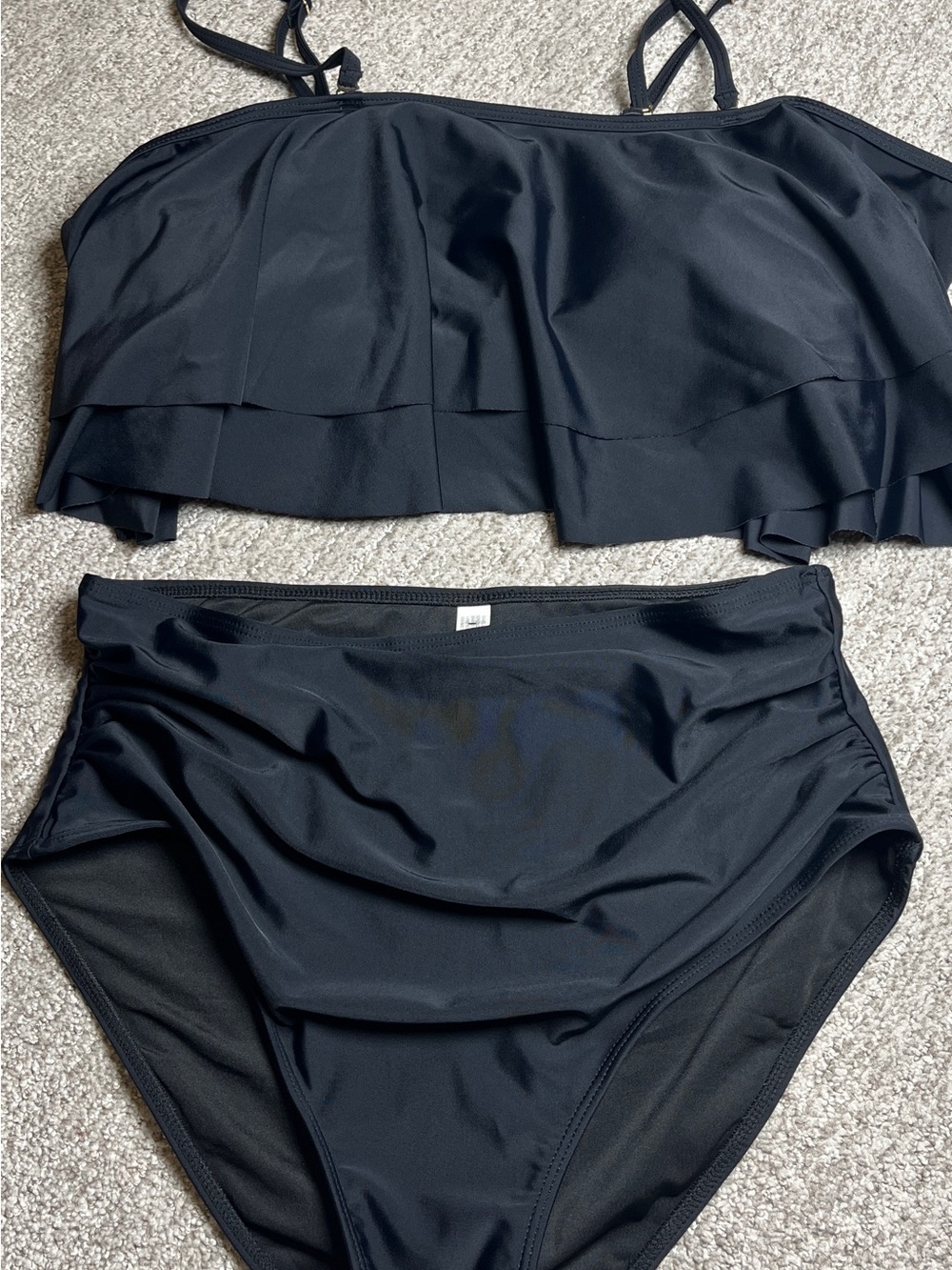 High Waisted Bikini Two Piece Swimsuit Tummy Control Ruffle Ruched L. 2762/bb17 - Picture 4 of 6
